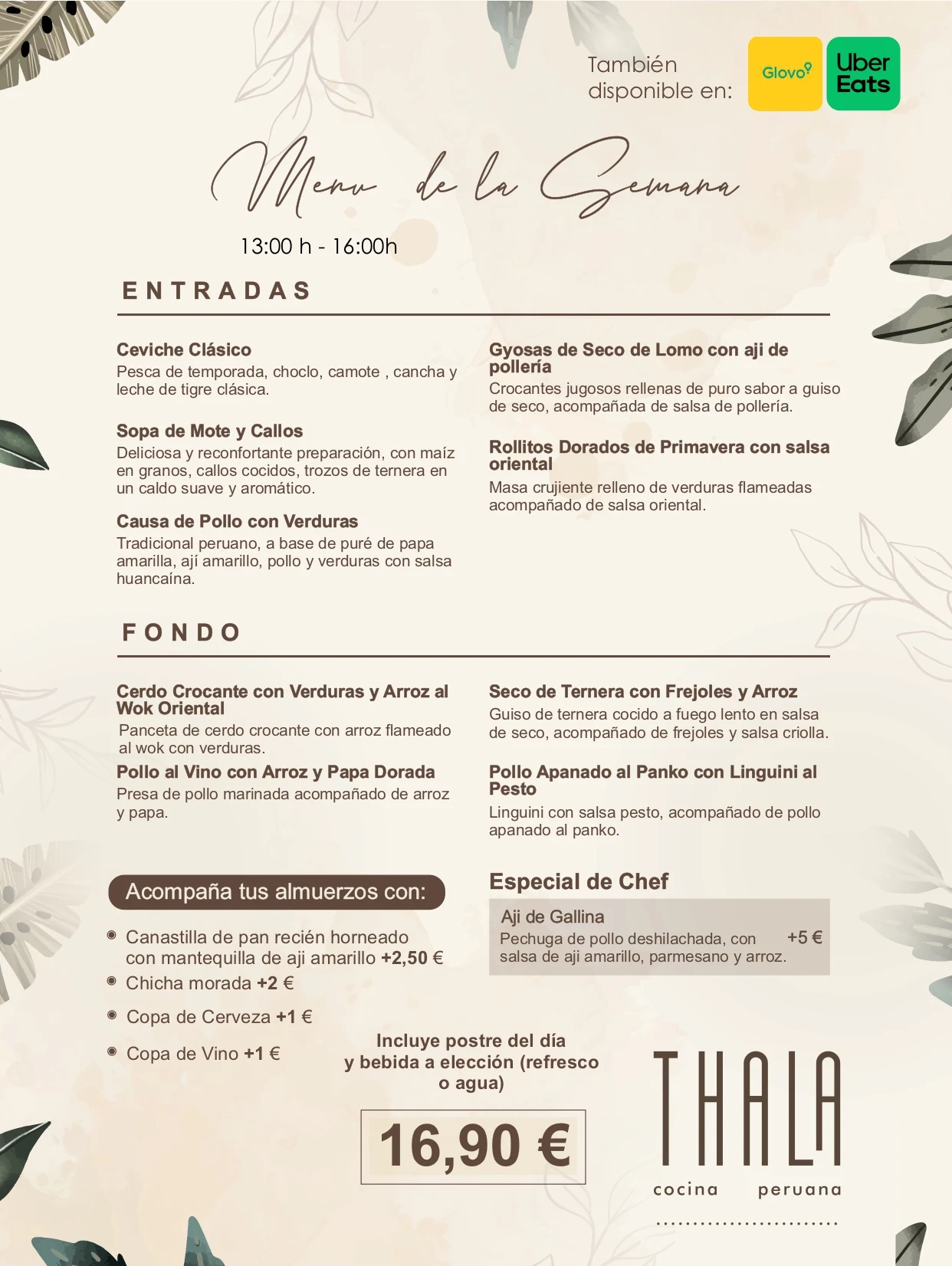 Menú semanal de Thala